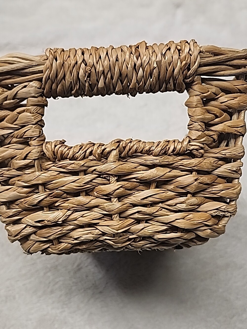 Natural Woven Rectangular Storage Basket - Tan, Wicker Basket With Handles - Picture 5 of 14